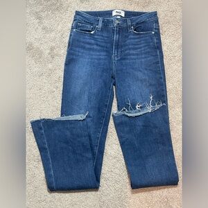 PAIGE Women's Flare Leg Jeans - Dark Blue